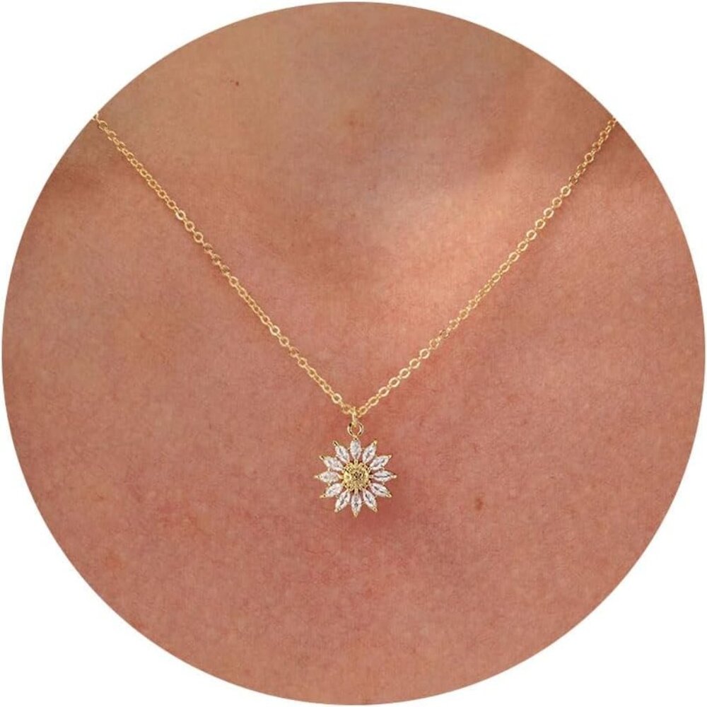 Gold Necklace for Women - 14K Gold Plated Dainty Italian Horn Star of David Butt